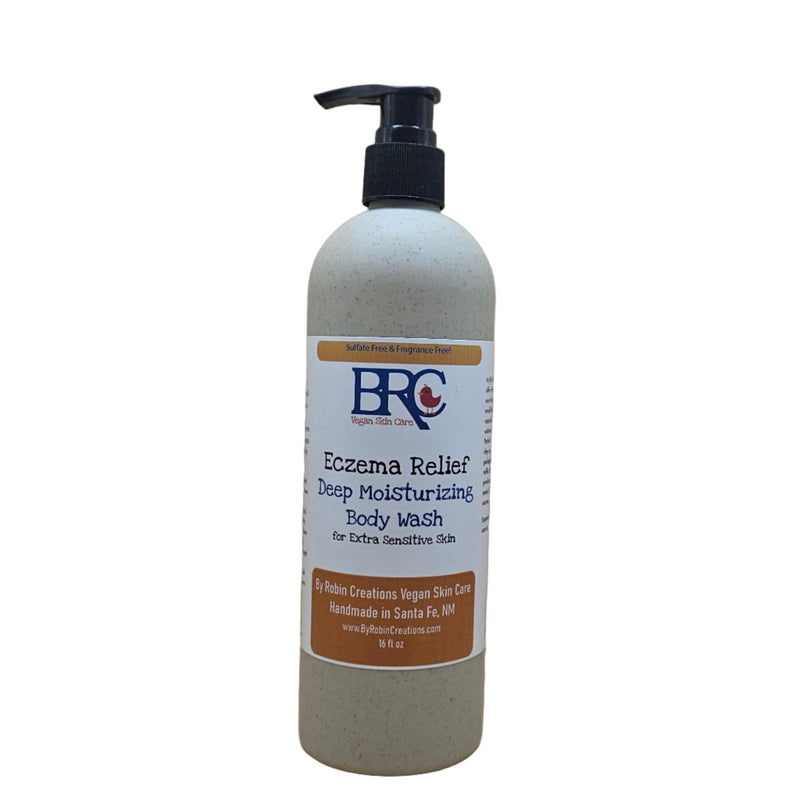 By Robin Creations Eczema Relief Gentle Moisturizing Body Wash Deodorant & Body Care White Smoke 16 oz Biodegradable Pump Bottle