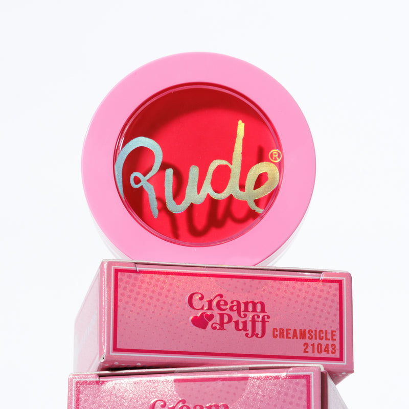 Rude Cosmetics Cream Puff Natural Blush Blush White Smoke Cake Pop,Mochi,Creamsicle,Fruit Tart,Short Cake,Red Velvet