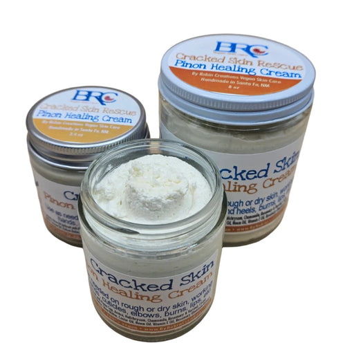 By Robin Creations Cracked Skin Rescue Pinon Healing & Eczema Cream Eczema Relief White Smoke 3.4oz Glass Jar,8oz Glass Jar