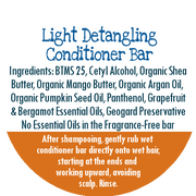 By Robin Creations Light Detangling Natural Hair Conditioner Bar Conditioners White Smoke Grapefruit & Bergamot / 1 Refill Bar (No Tins and No Trays),Grapefruit & Bergamot / 1 Bar with Bamboo Tray,Grapefruit & Bergamot / 1 Bar with Travel Tin,Fragrance-Free (Unscented) / 1 Refill Bar (No Tins and No Trays),Fragrance-Free (Unscented) / 1 Bar wi
