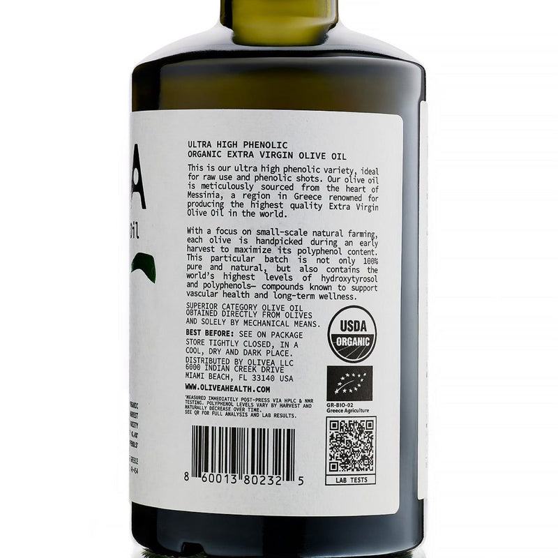 Olivea Ultra High Phenolic Extra Virgin Olive Oil — 1,000+ mg/kg Polyphenols Gray
