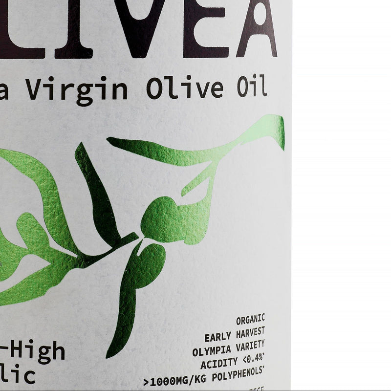 Olivea Ultra High Phenolic Extra Virgin Olive Oil — 1,000+ mg/kg Polyphenols White Smoke