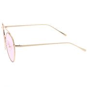 zeroUV Modern Slim Round Color Tone Aviator Sunglasses A871 Sunglasses White Smoke Gold Pink,Silver Blue,Silver Yellow,Silver Purple,Silver Red,Gold Yellow