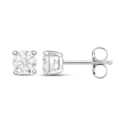 Bids.com 1.02 Carat Genuine White Diamond 14K White Gold Earrings Earrings White Smoke