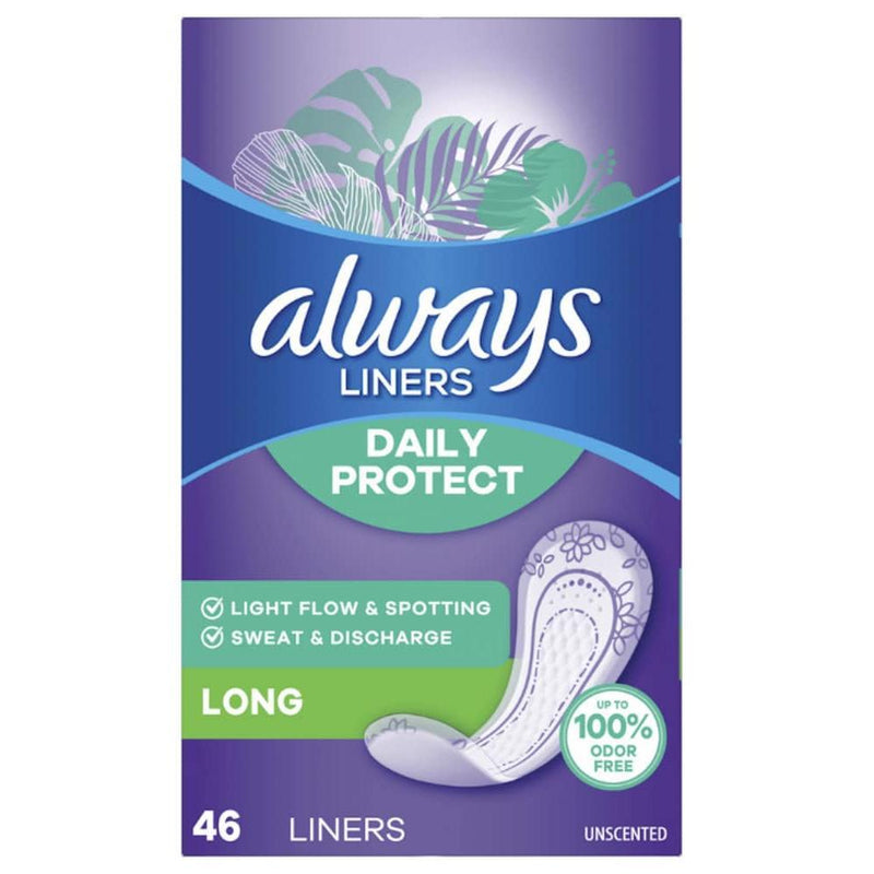 Always Always Daily Protect Pantyliners, Long Absorbency, 46 Count Personal Care Dark Slate Blue