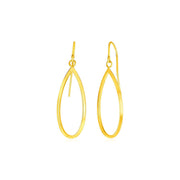Bids.com 14k Yellow Gold Earrings with Polished Open Teardrop Dangles Earrings White Smoke Yellow Gold