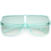 zeroUV Oversize Festival Flat Top Translucent Color Tone Sunglasses C582 Sunglasses Light Gray Green