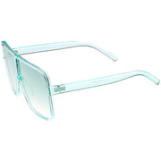 zeroUV Oversize Festival Flat Top Translucent Color Tone Sunglasses C582 Sunglasses White Smoke Green,Pink,Purple,Yellow,Red