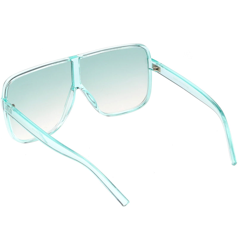 zeroUV Oversize Festival Flat Top Translucent Color Tone Sunglasses C582 Sunglasses White Smoke Green,Pink,Purple,Yellow,Red