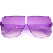 zeroUV Oversize Festival Flat Top Translucent Color Tone Sunglasses C582 Sunglasses White Smoke Purple