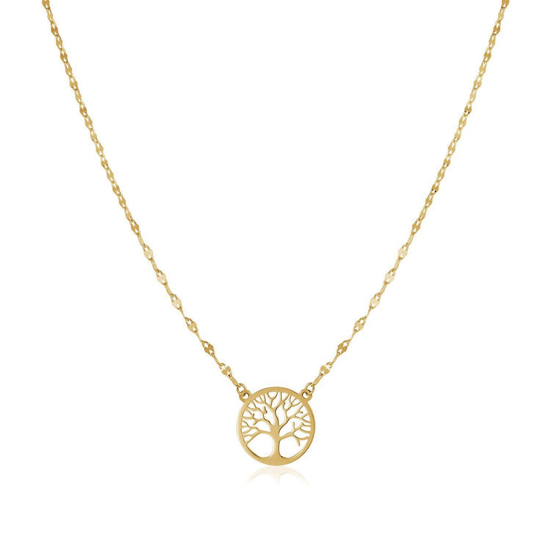 Bids.com 14K Yellow Gold Tree of Life Necklace Necklaces White Smoke 18 / Yellow Gold