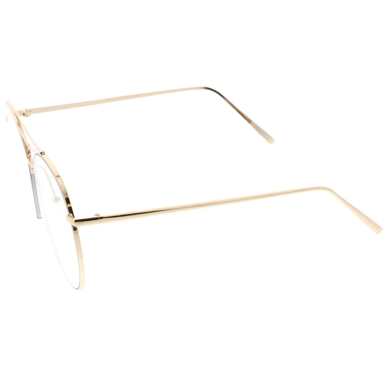 zeroUV Oversize Retro Modern Clear Lens Aviator Glasses C132 Glasses White Smoke Gold Clear,Silver Clear,Black Clear