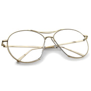 zeroUV Oversize Retro Modern Clear Lens Aviator Glasses C132 Glasses White Smoke Gold Clear,Silver Clear,Black Clear