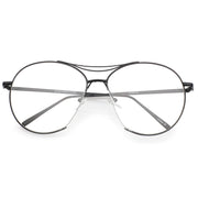 zeroUV Oversize Retro Modern Clear Lens Aviator Glasses C132 Glasses White Smoke Black Clear