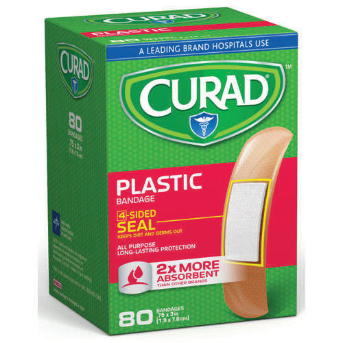 Curad Curad Plastic Adhesive Bandages – 3/4" x 3" Standard Size, 80 Count Medical Tape & Bandages Dark Slate Gray