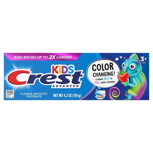 Crest Advanced Kid's Crest Advanced Kid's Fluoride Anticavity Toothpaste Strawberry Toothpaste Steel Blue