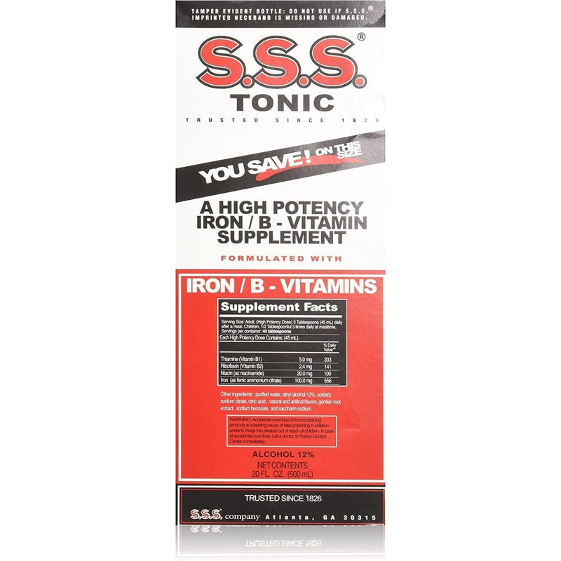 SSS SSS Tonic Liquid Iron & Vitamin B Supplement 20 Fl. Oz Vitamins & Supplements White Smoke