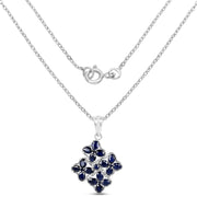 Bids.com 3.68 Carat Genuine Blue Sapphire .925 Sterling Silver Pendant Pendants White Smoke