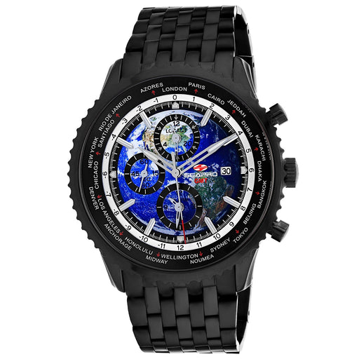 Bids.com Seapro Men's Meridian World Timer GMT Watches White Smoke