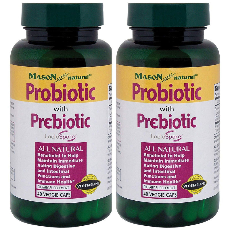 Mason Natural Mason Natural Probiotic With Prebiotic 1 Billion, 40 Veggie Caps Vitamins & Supplements White Smoke