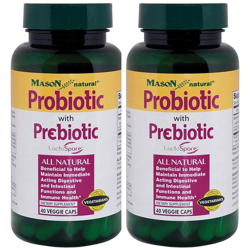 Mason Natural Mason Natural Probiotic With Prebiotic 1 Billion, 40 Veggie Caps Vitamins & Supplements White Smoke