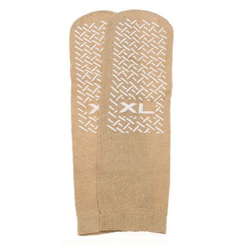 Medline Medline Single Tread Slipper Socks, Disposable Beige X-Lrg Health Care Tan