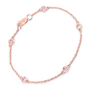 Bids.com 0.45 Carat Genuine Morganite .925 Sterling Silver Bracelet Bracelets White Smoke size 7.00