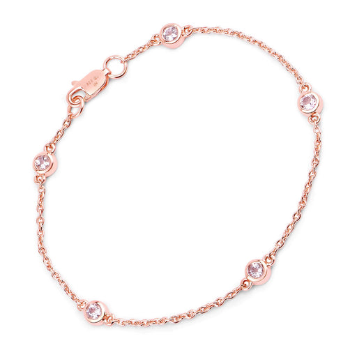 Bids.com 0.45 Carat Genuine Morganite .925 Sterling Silver Bracelet Bracelets White Smoke size 7.00