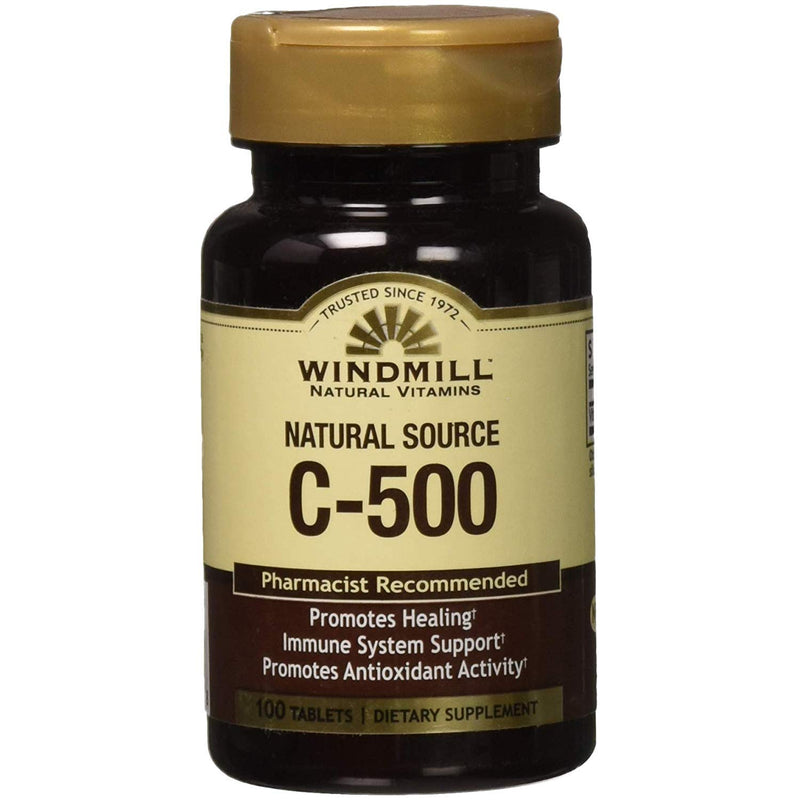 Windmill Windmill Natural Source Vitamin C-500 Tablets Vitamins & Supplements Black