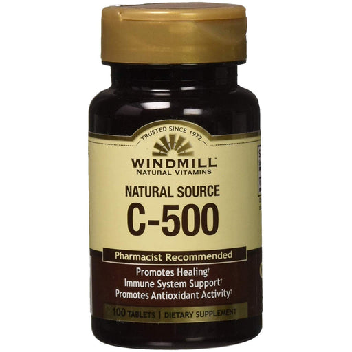 Windmill Windmill Natural Source Vitamin C-500 Tablets Vitamins & Supplements Black