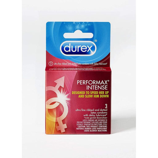 Durex Durex Performax Intense Lubricated Ribbed Dotted Premium Condoms Condoms White Smoke