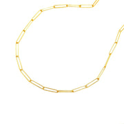 Bids.com 14k Yellow Gold Wire Paperclip Chain (2.7mm) Necklaces White Smoke 18 / Yellow Gold,24 / Yellow Gold