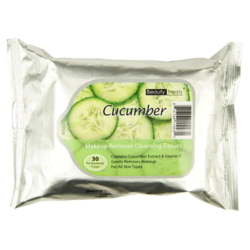 0 Beauty Treats Makeup Remover Cleansing Tissues - Cucumber Makeup Removers White Smoke
