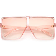 zeroUV Women's Oversize Festival Color Tone Square Sunglasses C581 Sunglasses Antique White Pink