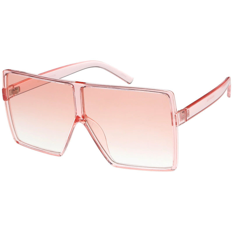 zeroUV Women's Oversize Festival Color Tone Square Sunglasses C581 Sunglasses White Smoke Pink,Purple,Green,Red,Yellow