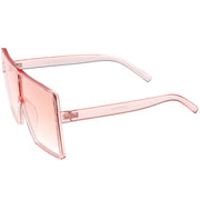 zeroUV Women's Oversize Festival Color Tone Square Sunglasses C581 Sunglasses White Smoke Pink,Purple,Green,Red,Yellow