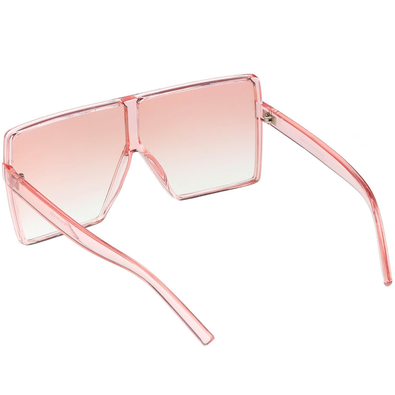 zeroUV Women's Oversize Festival Color Tone Square Sunglasses C581 Sunglasses White Smoke Pink,Purple,Green,Red,Yellow