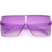 zeroUV Women's Oversize Festival Color Tone Square Sunglasses C581 Sunglasses Orchid Purple