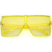 zeroUV Women's Oversize Festival Color Tone Square Sunglasses C581 Sunglasses Khaki Yellow