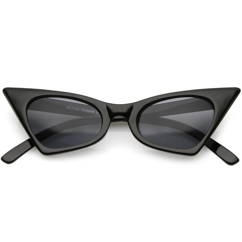 zeroUV Women's Retro High Pointed Cat Eye Sunglasses C583 Sunglasses White Smoke Black Smoke