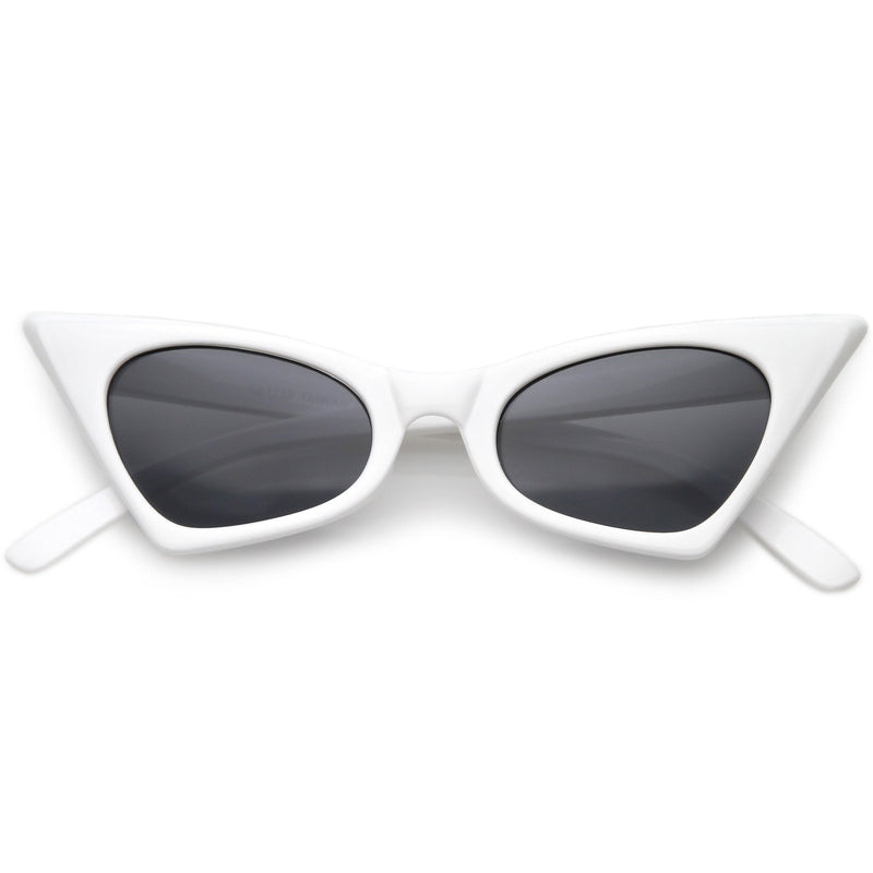 zeroUV Women's Retro High Pointed Cat Eye Sunglasses C583 Sunglasses White Smoke White Smoke