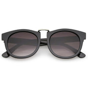zeroUV Retro Dapper Euro Horned Rim Sunglasses A741 Sunglasses Dark Slate Gray Black Silver Lavender