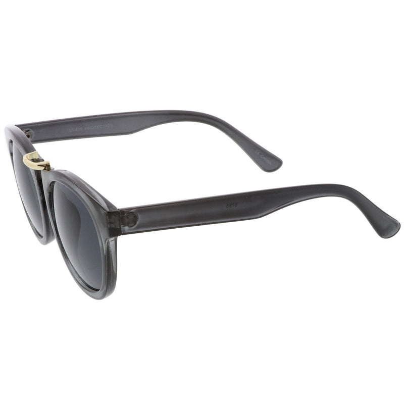 zeroUV Retro Dapper Euro Horned Rim Sunglasses A741 Sunglasses White Smoke Black Gold Smoke,Black Silver Lavender,Tortoise Gold Amber,Smoke Gold Smoke,Creme Gold Brown