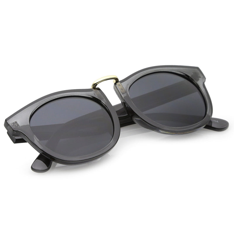zeroUV Retro Dapper Euro Horned Rim Sunglasses A741 Sunglasses White Smoke Black Gold Smoke,Black Silver Lavender,Tortoise Gold Amber,Smoke Gold Smoke,Creme Gold Brown