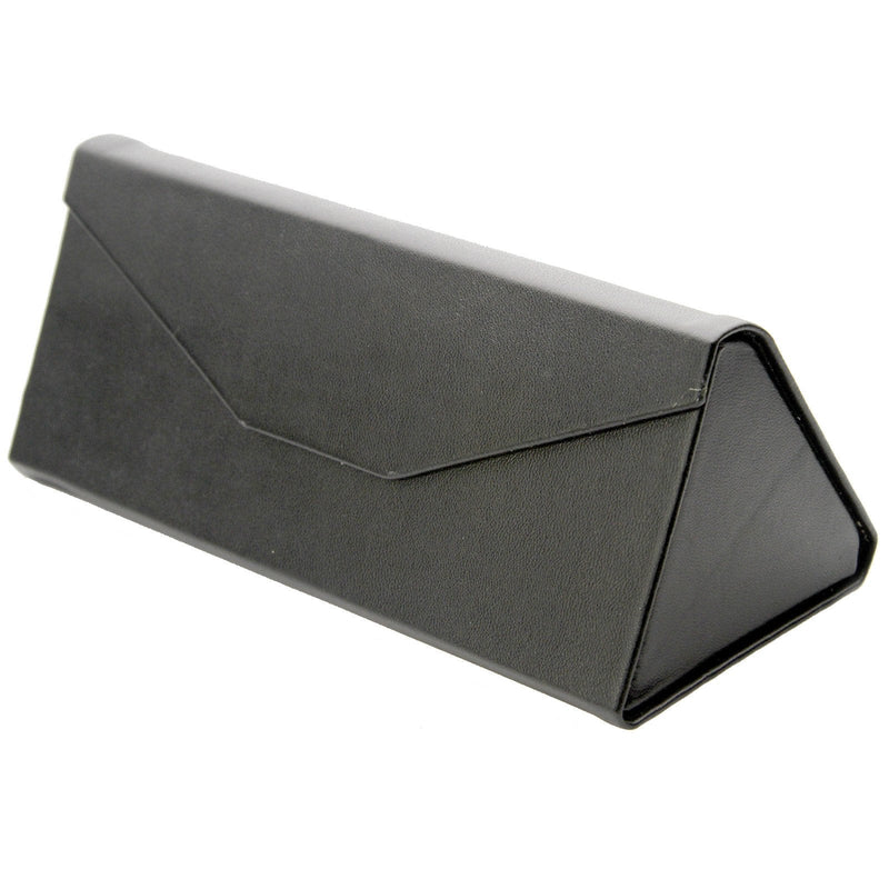 zeroUV Modern Low Profile Tri Folding Triangle Sunglasses Case Accessories White Smoke Matte Black,Shiny Black