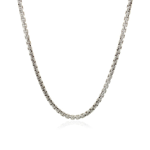 Bids.com 2.4mm 14k White Gold Round Box Chain Necklaces White Smoke 16 / White Gold,18 / White Gold,20 / White Gold,24 / White Gold