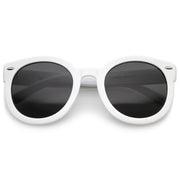 zeroUV Womens Designer Round Oversize Retro Fashion Sunglasses 8623 Sunglasses White Smoke White Smoke