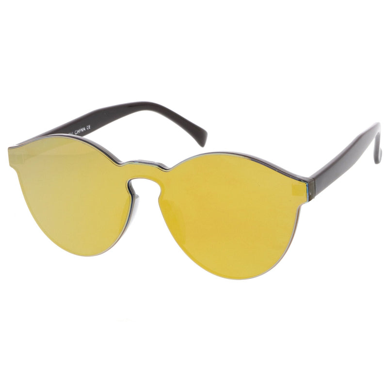 zeroUV 1980's Futuristic Monoblock Mirrored Flat Lens Sunglasses C123 Sunglasses White Smoke Dark Blue Mirror,Green Mirror,Yellow Mirror,Orange Mirror,Light Blue Mirror