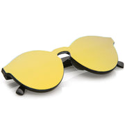 zeroUV 1980's Futuristic Monoblock Mirrored Flat Lens Sunglasses C123 Sunglasses White Smoke Dark Blue Mirror,Green Mirror,Yellow Mirror,Orange Mirror,Light Blue Mirror