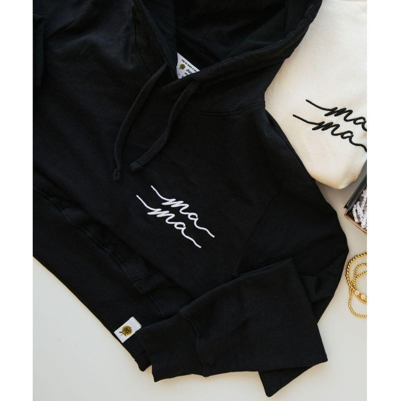 Sunflower Motherhood Mama Hooded Sweatshirt Clothing Black Small / Black,Small / Cream,Medium / Black,Medium / Cream,Large / Black,Large / Cream,Extra Large / Black,Extra Large / Cream